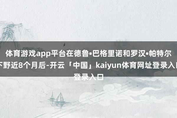 体育游戏app平台在德鲁•巴格里诺和罗汉•帕特尔下野近8个月后-开云「中国」kaiyun体育网址登录入口