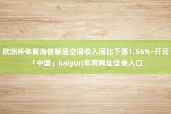 欧洲杯体育海信暖通空调收入同比下落1.56%-开云「中国」kaiyun体育网址登录入口