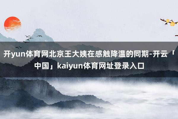 开yun体育网北京王大姨在感触降温的同期-开云「中国」kaiyun体育网址登录入口