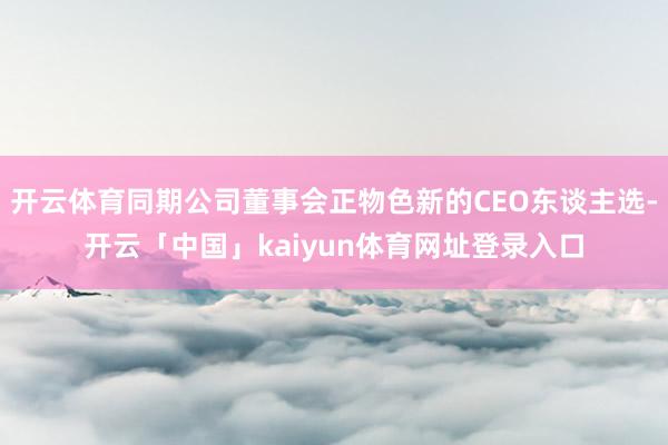 开云体育同期公司董事会正物色新的CEO东谈主选-开云「中国」kaiyun体育网址登录入口