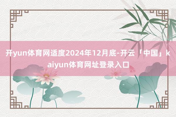 开yun体育网适度2024年12月底-开云「中国」kaiyun体育网址登录入口