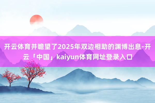 开云体育并瞻望了2025年双边相助的渊博出息-开云「中国」kaiyun体育网址登录入口