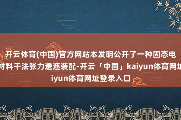 开云体育(中国)官方网站本发明公开了一种固态电板正负极材料干法张力逶迤装配-开云「中国」kaiyun体育网址登录入口