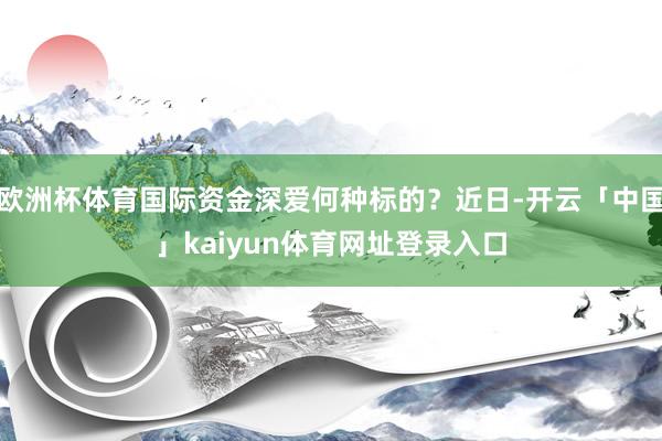 欧洲杯体育国际资金深爱何种标的？近日-开云「中国」kaiyun体育网址登录入口